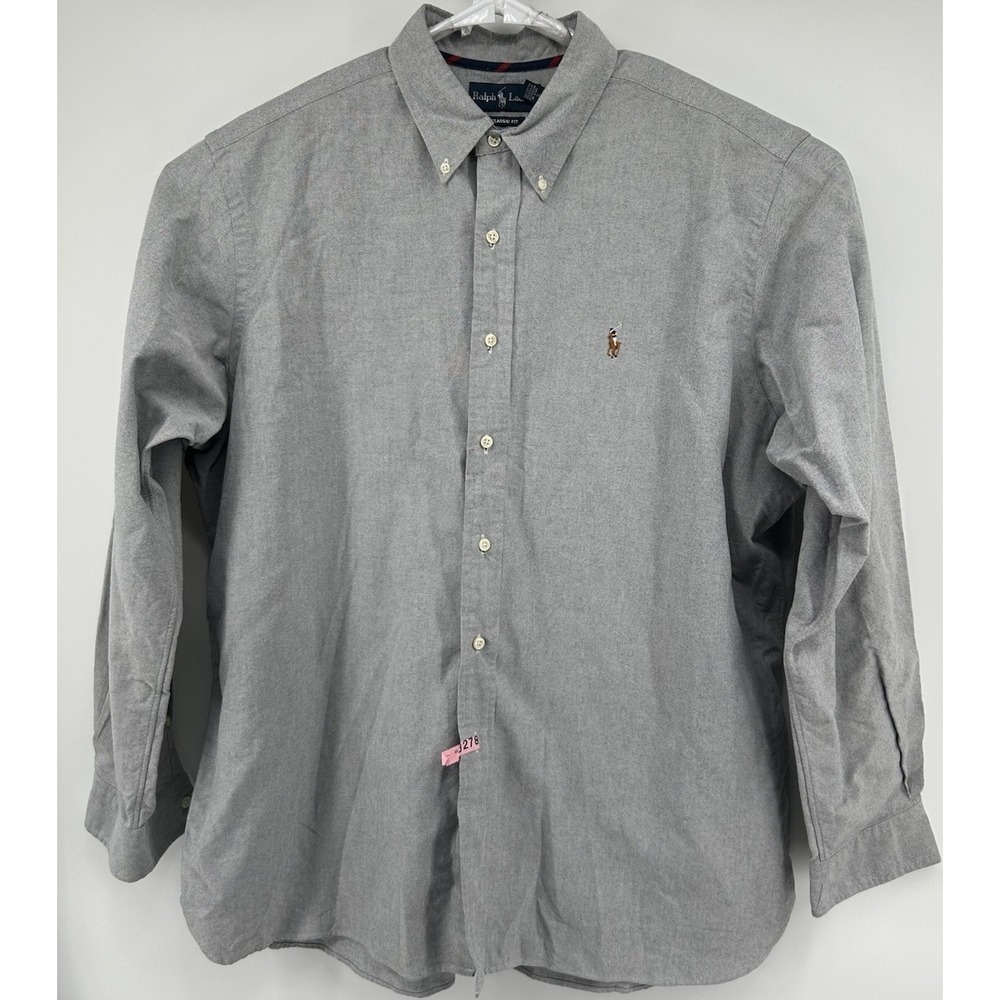 Polo Ralph Lauren Classic Fit Long Sleeve Button Down Gray‎ Men's Size 2XL